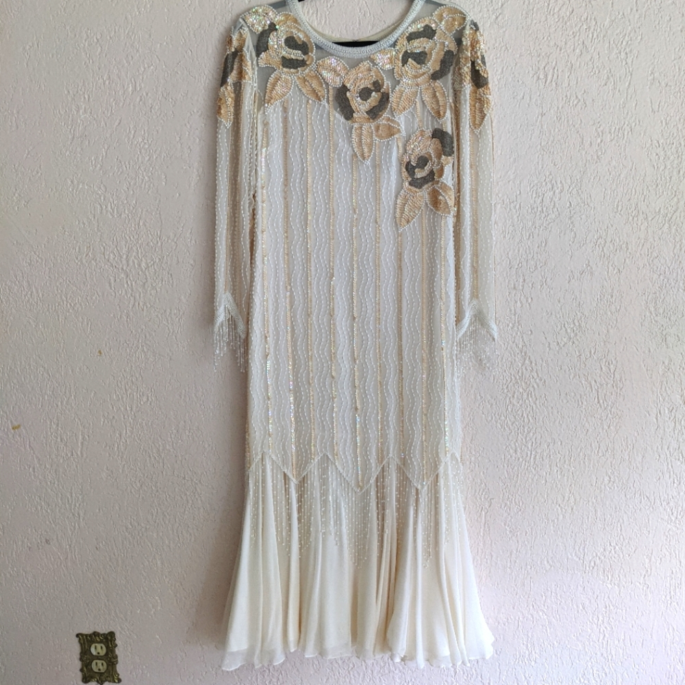 Vintage Oleg Cassini Beaded Dress